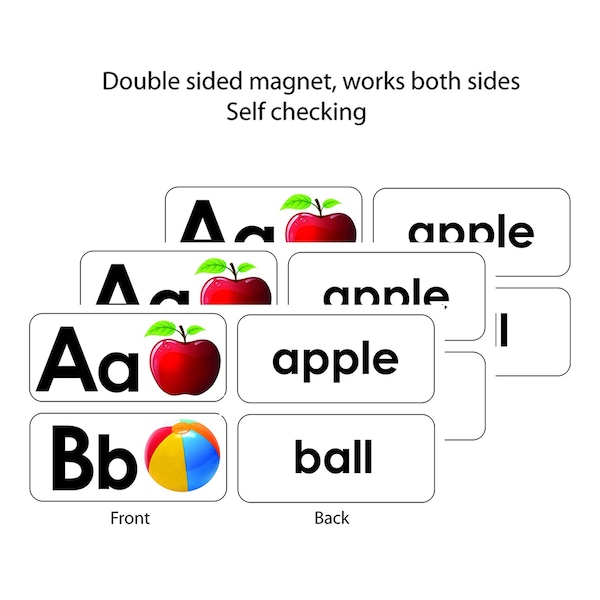 Ashley Productions ABC Picture Words Double-Sided Magnets, 27 Per Set, 78PK 40006 - main